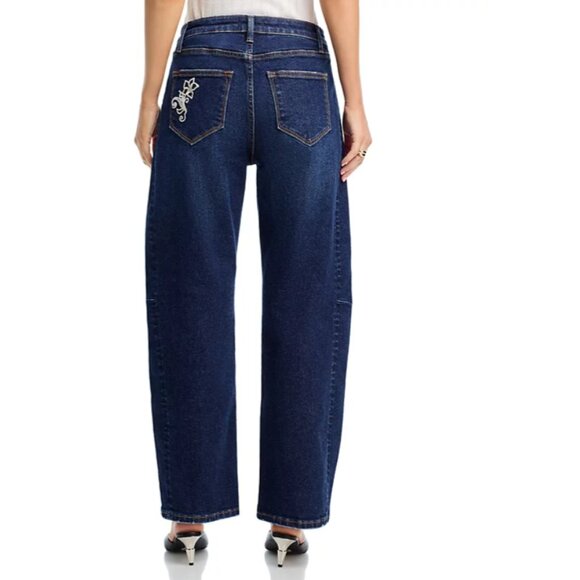 NEW Driftwood Elaine X Raised Rode Barrel Leg Jeans in Dark Wash 2511 - Picture 5 of 8